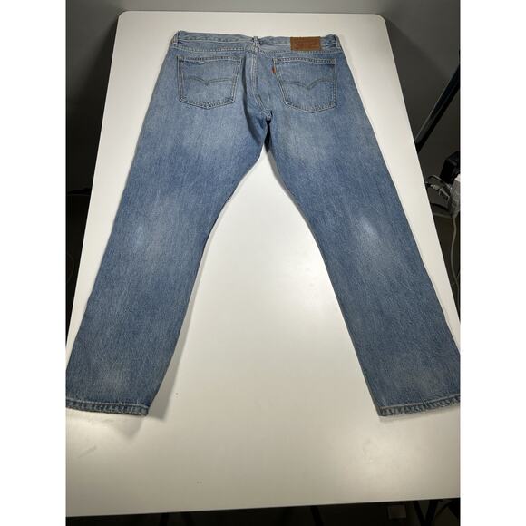 Levi’s 505 Orange Tab Jeans Men’s 32x27 Straight Leg Y2K Blue Denim Classic Fit - Picture 14 of 16